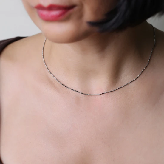 Twisted Cable Oxidized Chain Sterling Silver Necklace - Sade 925 Silver Jewelry