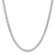 Gourmet Rhodium Plated Chain Sterling Silver Necklace - Sade 925 Silver Jewelry