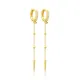 Minimalist Thin CZ Long 925 Sterling Silver Earrings