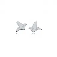 Bird Origami 925 Sterling Silver Earrings