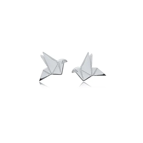 Bird Origami 925 Sterling Silver Earrings