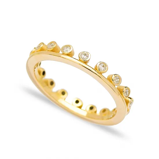 Turkish Dainty CZ Band 925 Sterling Silver Ring Turkish Dainty CZ Band 925 Sterling Silver Ring