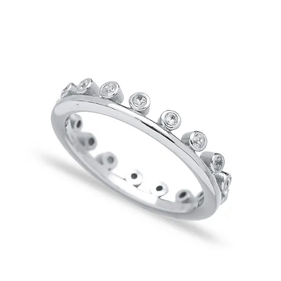 Turkish Dainty CZ Band 925 Sterling Silver Ring Turkish Dainty CZ Band 925 Sterling Silver Ring