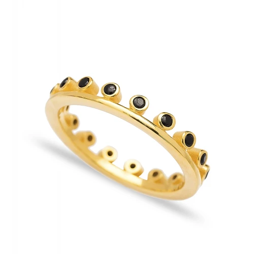 Black Thin Band 925 Sterling Silver Ring