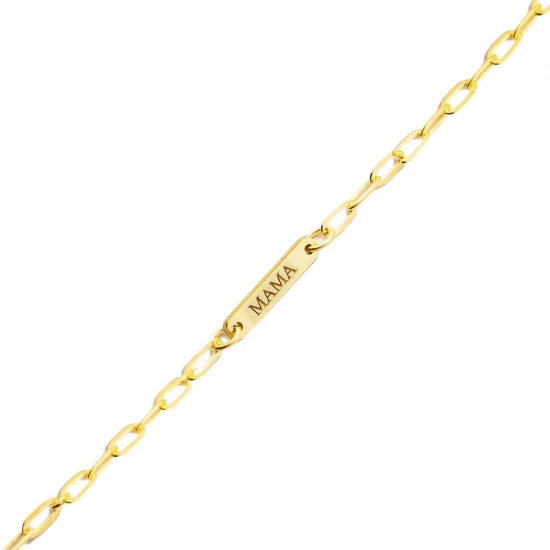 Mama Plain Tag 925 Sterling Silver Bracelet