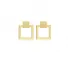 Geometric Square Silver Stud Earrings