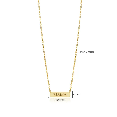 Mama Plain Tag Charm 925 Sterling Silver Necklace Mama Plain Tag Charm 925 Sterling Silver Necklace