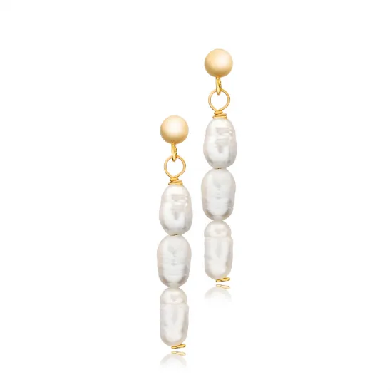 Natural Pearl Design 925 Long Earrings Natural Pearl Design 925 Long Earrings