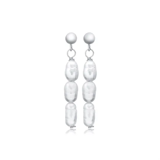Natural Pearl Design 925 Long Earrings Natural Pearl Design 925 Long Earrings