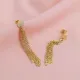 Plain Round Design Chain Stud Long Earring Plain Round Design Chain Stud Long Earring