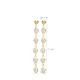Dainty CZ Round Shape Stud Long Earrings