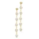 Dainty CZ Round Shape Stud Long Earrings