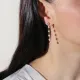 Dainty CZ Round Shape Stud Long Earrings