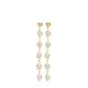 Dainty CZ Round Shape Stud Long Earrings
