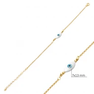Evil Eye Mother Of Pearl Sterling Silver Bracelet