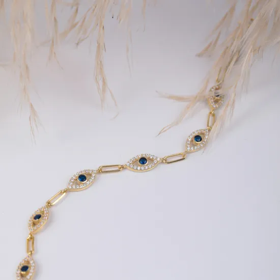 Sapphire Stone Evil Eye 925 Silver Bracelet Sapphire Stone Evil Eye 925 Silver Bracelet