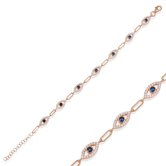 Sapphire Stone Evil Eye 925 Silver Bracelet Sapphire Stone Evil Eye 925 Silver Bracelet