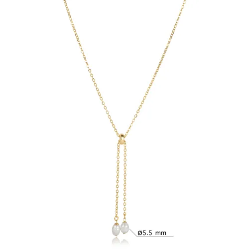 Modern Lariat Pearl Design Charm Necklace Modern Lariat Pearl Design Charm Necklace