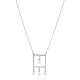 Plain Square Pearl Design Charm Necklace Plain Square Pearl Design Charm Necklace