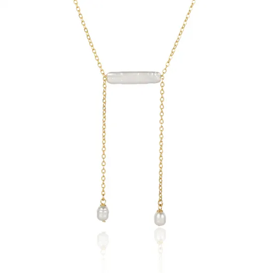 New Design Lariat Pearl 925 Charm Necklace New Design Lariat Pearl 925 Charm Necklace