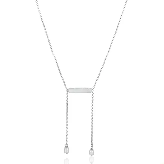 New Design Lariat Pearl 925 Charm Necklace New Design Lariat Pearl 925 Charm Necklace
