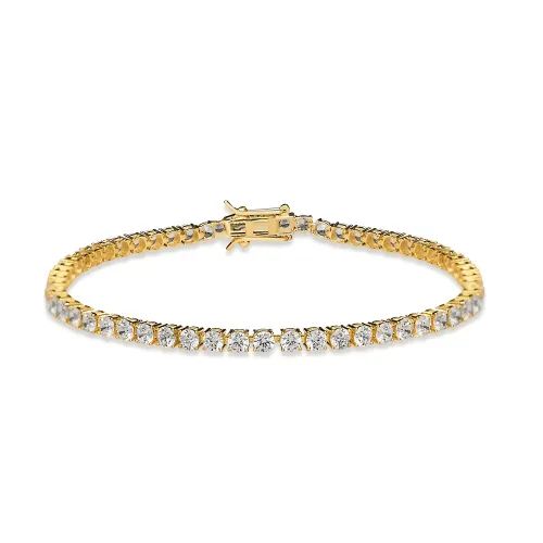 3 mm Round 925 Silver Tennis Bracelet