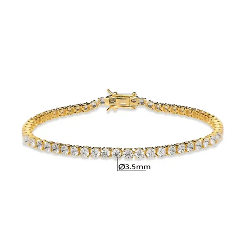 3.5 mm Round 925 Silver Tennis Bracelet
