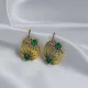 Wholesale 925 Silver Emerald Starburst Earrings