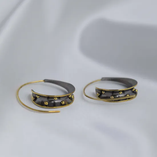 Boho Turkish 925 Sterling Silver Hoop Earrings