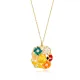 Multicolor Enamel Citrine Flower Butterfly Ladybug Silver Necklace Multicolor Enamel Citrine Flower Butterfly Ladybug Silver Necklace