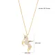 Turkish 925 Silver Unicorn Horse Clear CZ Charm Necklace Turkish 925 Silver Unicorn Horse Clear CZ Charm Necklace