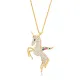 Turkish 925 Silver Unicorn Horse Clear CZ Charm Necklace Turkish 925 Silver Unicorn Horse Clear CZ Charm Necklace