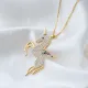 Turkish 925 Silver Unicorn Horse Clear CZ Charm Necklace Turkish 925 Silver Unicorn Horse Clear CZ Charm Necklace