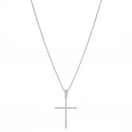 CZ Classic Cross 925 Sterling Silver Necklace