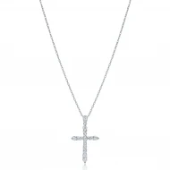 CZ Cross Necklace in 925 Sterling Silver