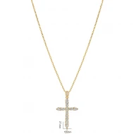 CZ Cross Necklace in 925 Sterling Silver