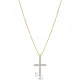 CZ Stone Cross Design Charm Necklace CZ Stone Cross Design Charm Necklace