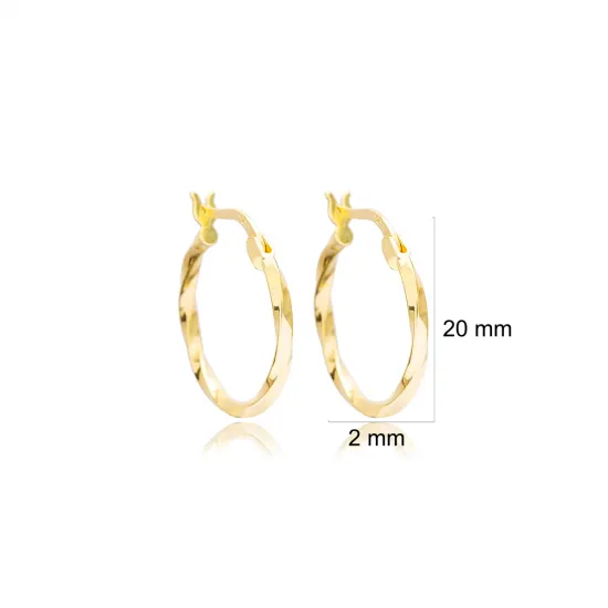 Minimalist Wave Design 20 mm Silver Hoop Earrings Minimalist Wave Design 20 mm Silver Hoop Earrings