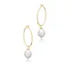 Pearl Design Wholesale Sterling Silver Hoop Earrings Pearl Design Wholesale Sterling Silver Hoop Earrings