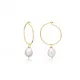 Pearl Design Wholesale Sterling Silver Hoop Earrings Pearl Design Wholesale Sterling Silver Hoop Earrings