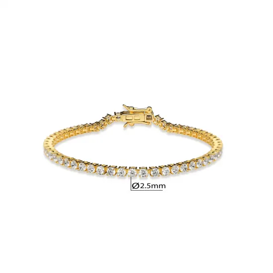 2.5 mm Round 925 Silver Tennis Bracelet 2.5 mm Round 925 Silver Tennis Bracelet