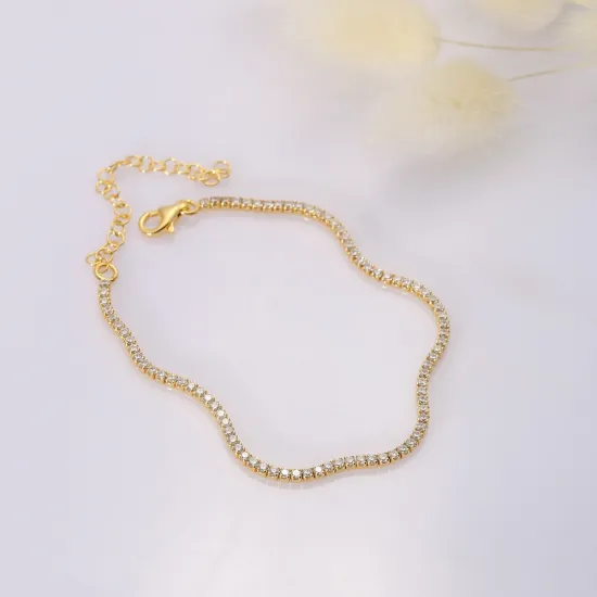 Square Zircon 1.70 mm Tennis Bracelet Silver Jewelry Square Zircon 1.70 mm Tennis Bracelet Silver Jewelry