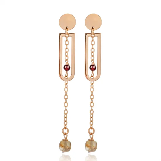 Plain Geometric Design Citrine Stone Earring Plain Geometric Design Citrine Stone Earring