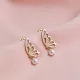 Plain Butterfly Round Pearl Stud Earrings Plain Butterfly Round Pearl Stud Earrings