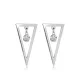 Plain Triangle Round CZ Stone Stud Earrings Plain Triangle Round CZ Stone Stud Earrings