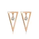 Plain Triangle Round CZ Stone Stud Earrings Plain Triangle Round CZ Stone Stud Earrings