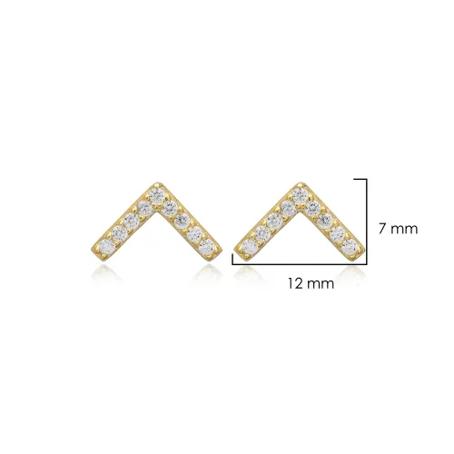 Minimalist V Design CZ 925 Stud Earrings Minimalist V Design CZ 925 Stud Earrings