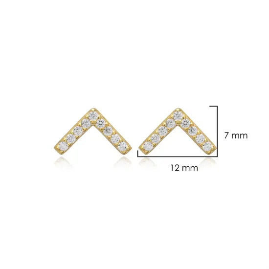 Minimalist V Design CZ 925 Stud Earrings Minimalist V Design CZ 925 Stud Earrings