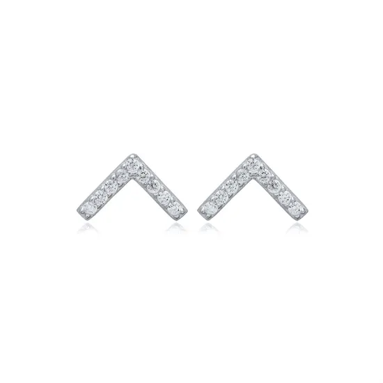 Minimalist V Design CZ 925 Stud Earrings Minimalist V Design CZ 925 Stud Earrings
