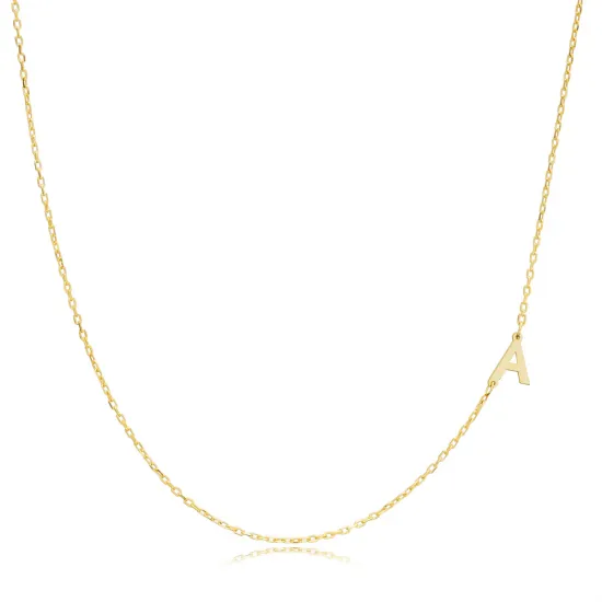 Plain Alphabet A Letter 30 Forse Chain Wholesale Silver Necklace Plain Alphabet A Letter 30 Forse Chain Wholesale Silver Necklace